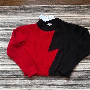 Subdued New Red and Black Crew Neck Sweater